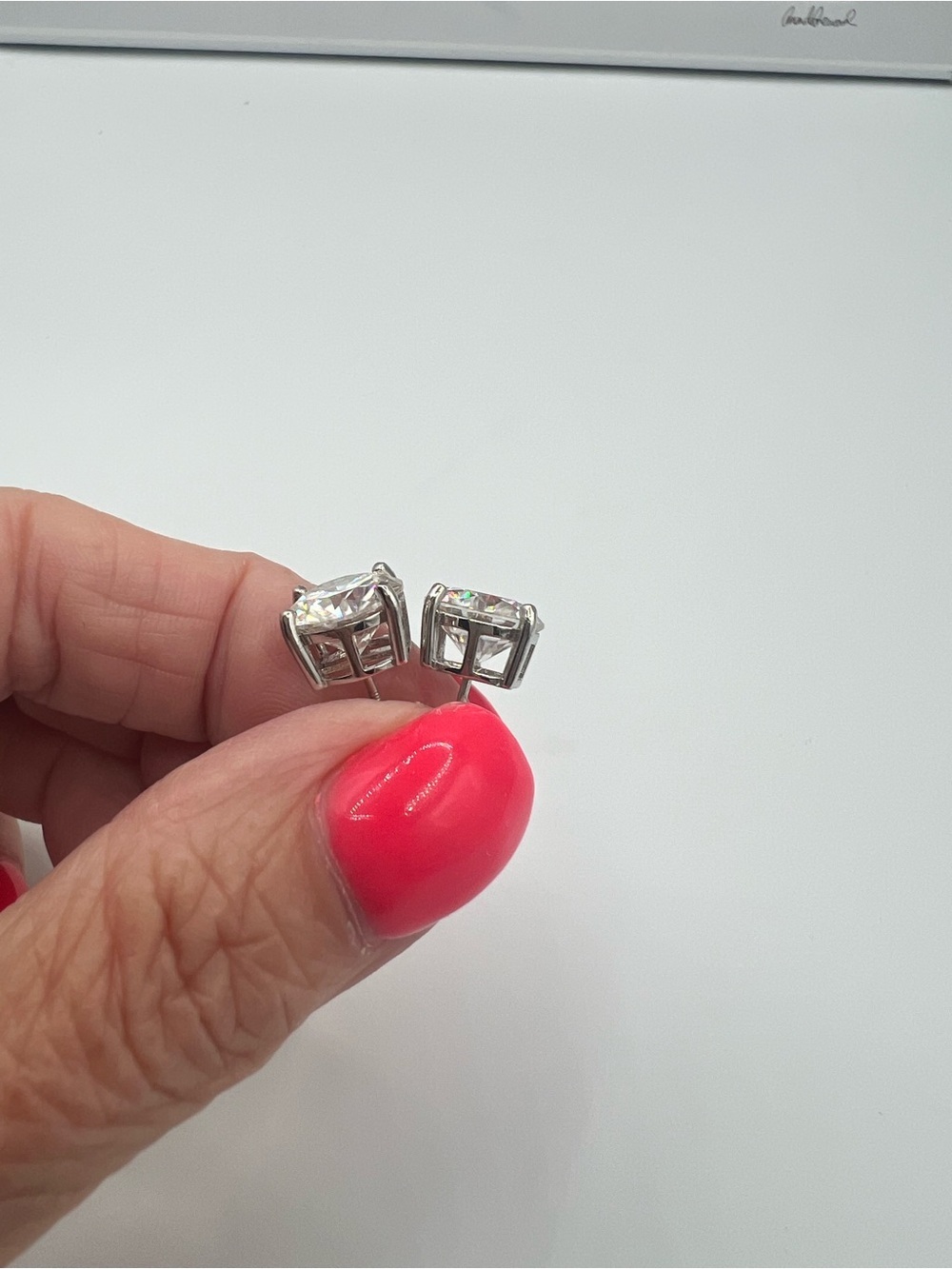 NWT 925 Sterling Silver 8.0 CTW Moissanite Round Earrings - Picture 10 of 11